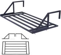 Séchoir à Linge Portable, Porte-Linge Télescopique Réglable pour Balustrades De Balcon Rebord De Fenêtre Porte-Serviettes en Acier Inoxydable Cintre Amovible, Black, 100cm/39.3in