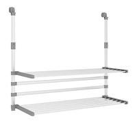 vidaXL Séchoir à linge pour balcon 89x25x(60-95) cm Aluminium Gris G