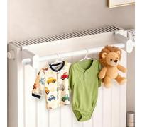 Séchoir à linge pour radiateur 50 cm, design peu encombrant, installation facile, systèmes de chauffage de 0,3 à 2 m, blanc (unipole)