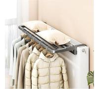 Séchoir à linge réglable à 3 barres en acier carbone avec supports muraux, capacité de 50 kg, design peu encombrant pour un séchage efficace des vêtements
