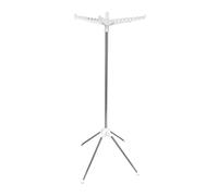Séchoir à Linge Relaxdays, pour 27 cintres, Pliable, Charge Max 15 kg, H x P : 143 x 56 cm, Blanc/Argent