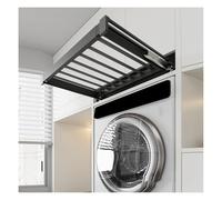 Séchoir à linge rétractable gain de place, tiroir à pantalons dissimulé en alliage d'aluminium avec amortisseur et glissière silencieuse, dimensions réglables 58 x 61-66 cm, idéal pour les p