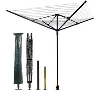 Séchoir À Linge Rotatif Extérieur,De Type Parapluie,Avec Douille De Fond,Housse De Protection,50M,Corde À Linge Stable,Pour [Ji5]
