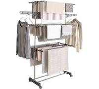 IDMarket - Séchoir à Linge Vertical Pliable 3 Niveaux Maxima capacité 20M INOX et Gris