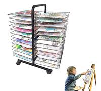Séchoir à papier pour œuvres d'art - 26 étagères modulables, mobile, en métal robuste, revêtement en poudre, idéal pour les salles de classe, les ateliers d'art et le séchage du papier à la maison.