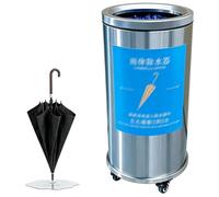 Séchoir à parapluie humide, égouttoir à parapluie avec bac à eau amovible de 2,2 L, support de parapluie d'intérieur avec 4 roulettes verrouillables, pour bureau, hôtel, entrées commerciales