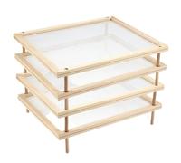 Séchoir à pâtes et herbes - 24,5 x 39 cm - En bois - Empilable - Pour pâtes faites maison - Pour herbes, champignons et fruits - Passoire sèche ventilée pour la cuisine - Naturel