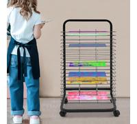 Séchoir à Peinture Mobile à 35 étagères pour l'art - Peu encombrant en Classe et à la Maison, protège Les œuvres Pendant Le séchage, idéal pour Les Artistes et Les étudiants