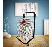 Séchoir à Tableaux Professionnel, en Acier Robuste et Peu encombrant, avec roulettes, idéal pour Les salles de t Les ateliers ; Solution de Rangement Mobile pour Les peintures.