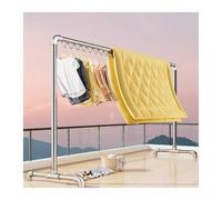 Séchoir à vêtements Haut de Gamme avec Crochets Coupe-Vent - Cintre Polyvalent pour Linge, Balcon, Cour - Idéal pour couvertures, draps, Jupes et Chemises (100 x 51 x 120 cm)