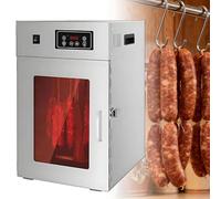 Séchoir à Viande Professionnel-Armoire De Maturation à Sec En Acier Inoxydable Avec Rotation à 360°,Température Réglable De 30 à 90 °c Et Minuterie 24H,Capacité De 7,5 Kg Pour Viande Séchée,Saucisses