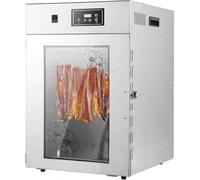 Séchoir à Viande Rotatif Séchoir Alimentaire Commercial Rotation à 360 ° Séchoir à Saucisses en Acier Inoxydable Poulet Canard Poisson Boeuf avec Minuterie Numérique Thermostat Réglable