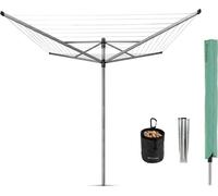 Séchoir de jardin LIFT-O-MATIC 50m avec housse, support métallique, sac, piquets, gris