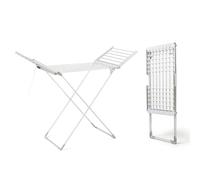 Séchoir Electrique Pliable avec Ailes, Ecran Tactile 6 niveaux de température - 20 barres chauffantes, minuterie 12 h, température réglable 35-60 ºC, Aluminium, séchage rapide linge 15 kg, 230 W