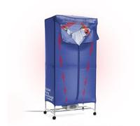 InnovaGoods Séchoir électrique Dupledry 1200 W portable antibactérien 2 niveaux Bleu