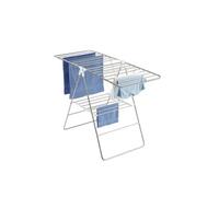 Wenko Séchoir étendoir Flex – longueur d'étendage 15 m, Acier inoxydable, 145×90×60 cm, Argent mat