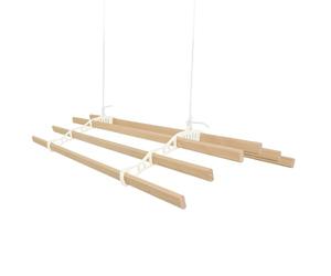 Séchoir I Rouleaux de plafond I 6 lattes, 2 m, Ivoire I Séchoir à linge monté I Séchoir à linge victorien I Fer fonte, bois de pin laqué I Ustensile de cuisine I Kit de fixation GRATUIT