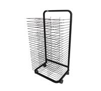Séchoir mobile à 25 étagères en métal robuste sur roulettes pour studio de t maison - Solution de rangement parfaite pour les artistes et les artisans