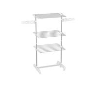 Séchoir mobile HOMCOM Séchoir triple pliable avec roues, 80-142 x 55 x 152 cm