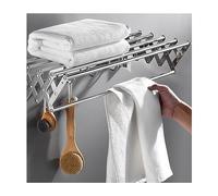 Séchoir mural extensible accordéon en acier inoxydable 50-80 cm de largeur Porte-serviettes pour salle de bain et balcon (taille : 50 cm)