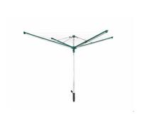 Leifheit Séchoir parapluie Linomatic 500 Deluxe, étendoir à linge avec rétractation automatique des fils, étendoir à linge extérieur avec 50m de fil, jusqu'à 5 machines à laver, douille de sol incluse