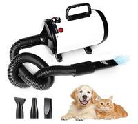 Séchoir Sèche-Poils Toilettage Professionnel pour Chien Chat Animaux, 2800W Chaleur et Vitesse Réglable Toilettage Séchoir