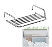 Séchoir Suspendu Acier Inoxydable Métallique Séchoirs À Linge Pliable Étendoir Balcon Étendoir À Linge Robuste Pour Intérieur Étendoir À Suspendre Séchoir À Radiateur, 40/50/60/70/80CM ( Color : Silve