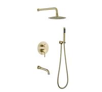 SECKET SECTION DU MICKER DUAL FONCTIONNEL KIT DE DOUCHE BRACKED GOLD PLAIN SYSTÈME DE DOUCHE ROUNDE COIL
