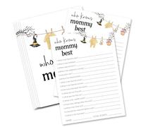 seclate Little Boo B04 Lot de 25 jeux hilarants pour fête prénatale Halloween Who Knows Mommy Best Game Cards