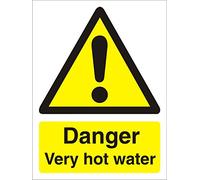 Seco Danger Very Hot Water Sign, 150mm x 200mm - Self Adhesive Vinyl