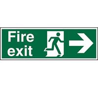 Seco Fire Exit - Fire Exit, Man Running Right, flèche pointant vers la droite - 450 mm x 150 mm - Plastique semi-rigide de 1 mm