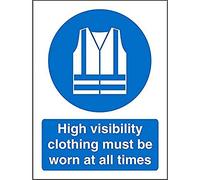 Seco High Visibility Clothing Must Be Worn at All Times Sign, 200mm x 300mm - Self Adhesive Vinyl