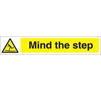 Seco Mind The Step Panneau autocollant en vinyle Jaune 300 x 50 mm
