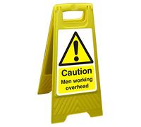 Seco Panneau « Caution Men Working Overhead Floor Standing », 300 mm x 600 mm - Polypropylène