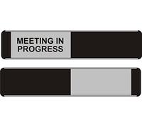 Seco Panneau coulissant en aluminium/PVC avec inscription « Meeting In Progress » - 255 mm x 52 mm