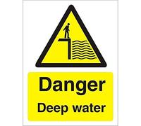 Seco Panneau « Danger Deep Water », 300 mm x 400 mm - Vinyle autocollant