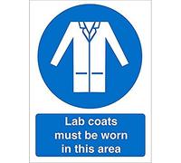 Seco Panneau en plastique semi-rigide de 150 mm x 200 mm avec inscription « Lab Coats Must Be Worn in This Area »