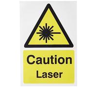Seco Panneau en vinyle autocollant « Caution Laser » 200 mm x 300 mm