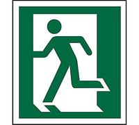 Seco Panneau en vinyle autocollant Fire Exit - Man Running Through Door Left - 200 mm x 200 mm