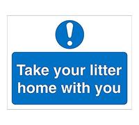 Seco Panneau en vinyle autocollant « Take Your Litter Home with You » - 200 mm x 150 mm