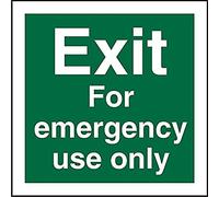 Seco Panneau « Exit For Emergency Use Only » en plastique semi-rigide de 1 mm - 100 mm x 100 mm