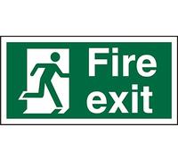 Seco Panneau « Fire Exit » - Man Running Right, Fire Exit - 300 mm x 150 mm - Plastique semi-rigide de 1 mm
