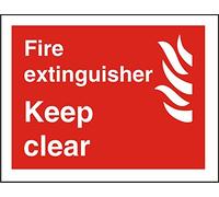 Seco Panneau « Fire Extinguisher Keep Clear & Fire », 200 mm x 150 mm - Vinyle autocollant