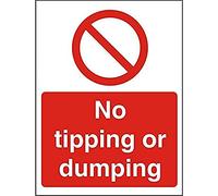 Seco Panneau « No Tipping Or Dumping » en plastique semi-rigide 150 mm x 200 mm 1 mm