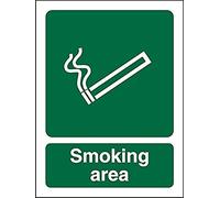 Seco Panneau « Smoking Area », 150 mm x 200 mm - 1 mm en plastique semi-rigide