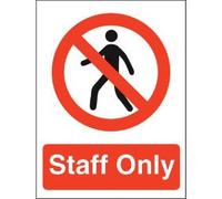 Seco Panneau « Staff Only », 150 mm x 200 mm - Vinyle autocollant, noir/rouge/blanc