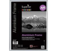 SECO Stewart Superior Cadre Photo A4 en Aluminium brossé avec Verre de sécurité en plexiglas Argenté