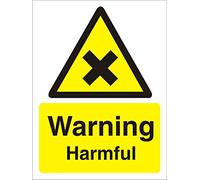 Seco Warning Harmful Sign, 200mm x 300mm - Self Adhesive Vinyl