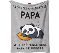 SECOGM Cadeau Anniversaire Papa, Cadeau Papa, Idee Cadeau Fete des Pere Plaid Couverture 152cm x 127cm
