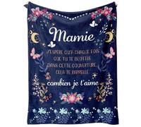 SECOGM Cadeau Mamie, Cadeau Mamie Anniversaire, Cadeau Grand Mere - Plaid Couverture Original, Idee Cadeau Mamie pour Anniversaire et Noel, Cadeau Merci Mamie Grand Mere, 59.8 * 50 Pouces